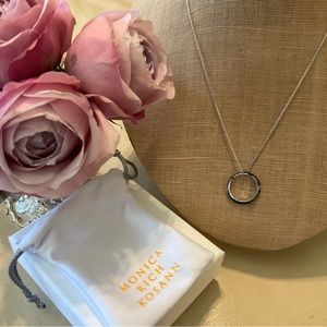 NEW MONICA RICH KOSANN Sterling White Sapphire Lining Poesy Necklace